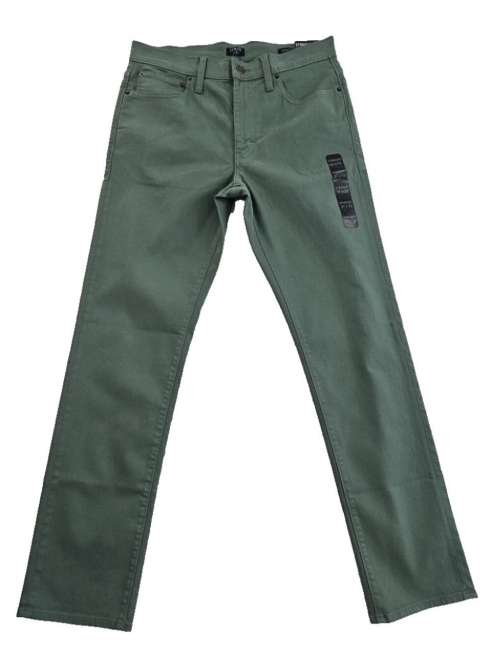 J.‎ Crew Jeans Men's 31x32 Green NEW Flex Straight Leg NWT Garment Dye Classic